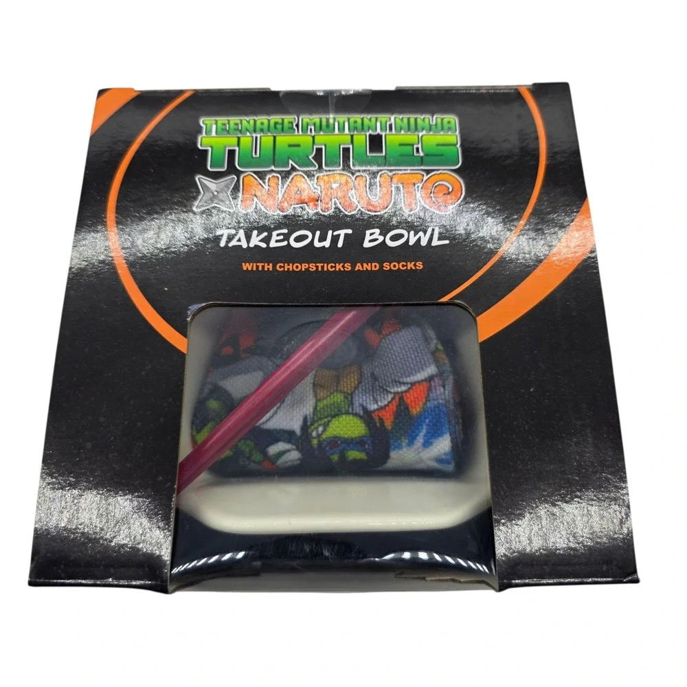 Teenage Mutant Ninja Turtles x‎ Naruto Ceramic Takeout Bowl Chopsticks Socks Set